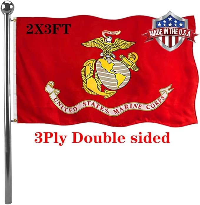 Jayus Double Sided US Marine Corps Military Flags 2x3