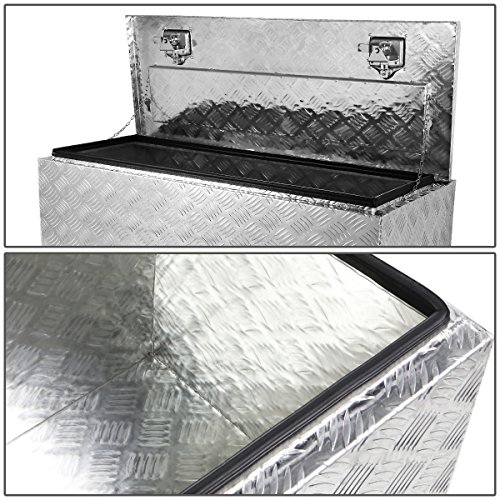 Dna Motoring Tbox-T2-42-Alu Rear Truck Bed Trailer Key Lock Aluminum Storage Tool Box,Metallic #TOP1