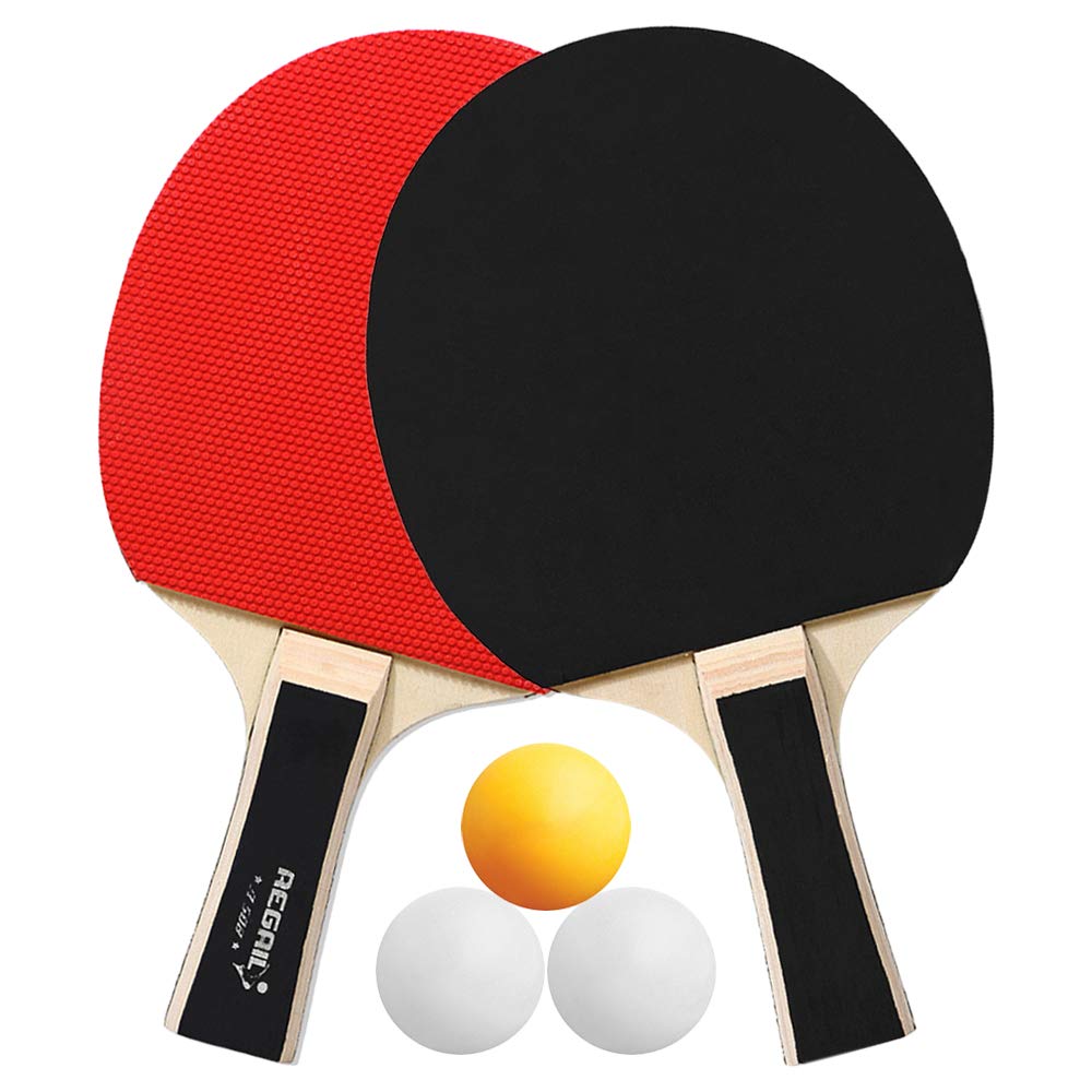 Ping Pong Paddles Quality Table Tennis Rackets 2 Ping Pong Bats Long Handle Ping Pong Racket Set Training Accessories Racquet Bundle Kit with 3 Balls for Both Indoor and Outdoor