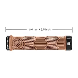 FIFTY-FIFTY Double Lock-On Mountain Bike Grips, Bicycle Handlebar Locking Grips, Non-Slip MTB Handle (Gum)