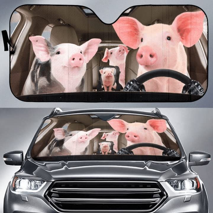 Pare-soleil voiture pliable au motif de cochons pour les vacances