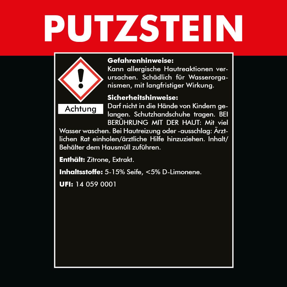 PUTZ & POLIERSTEIN 2 x 900 g + accessoires Set 2 – Pâte de nettoyage universelle avec parfum d'agrumes laisse un effet déperlant dans la cuisine et la salle de bain – Nettoyant universel