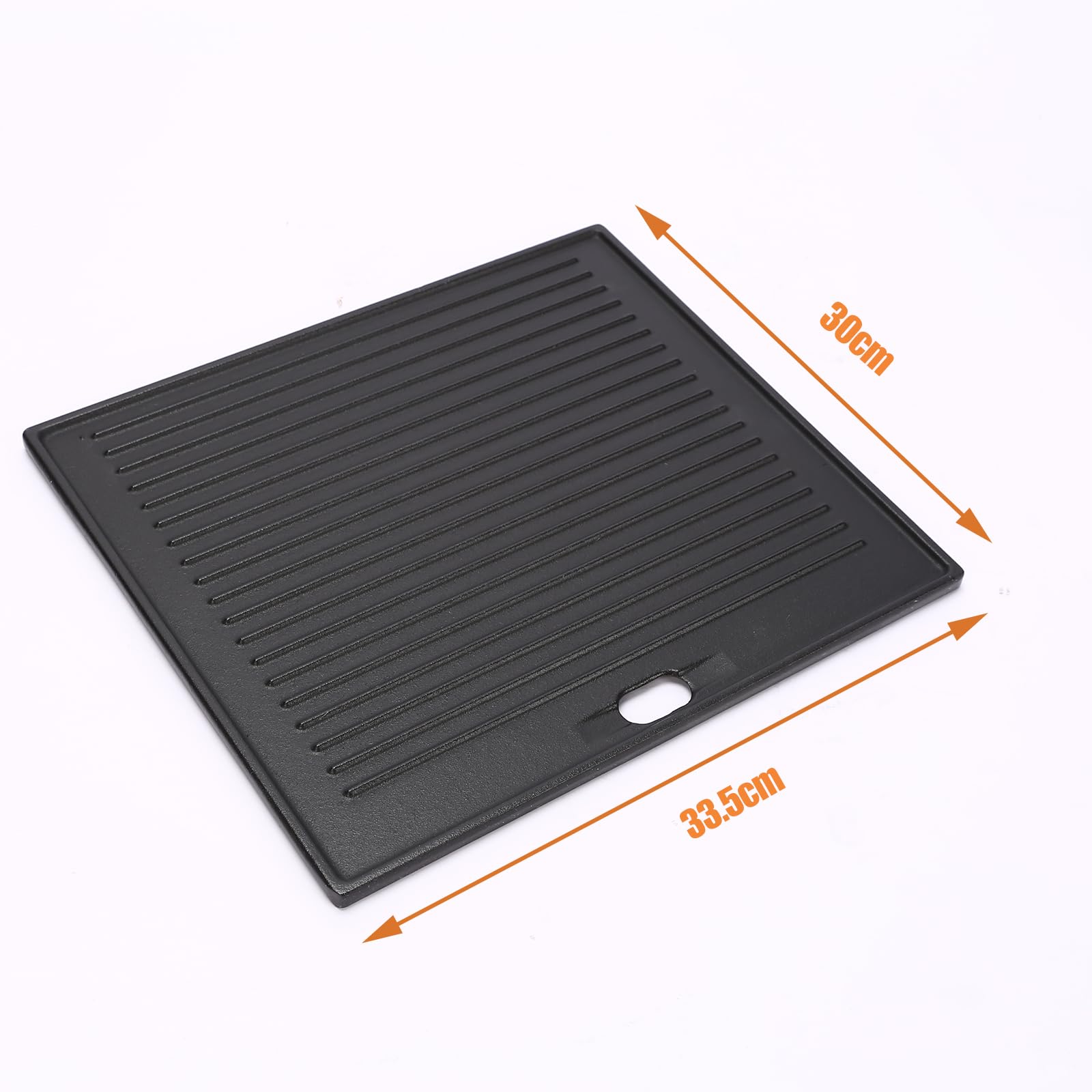 GFTIME Piastra girevole in ghisa, 33,5 x 30 cm, Plancha per Taino Basic 4+1 6+1, Enders San Francisco 3, scanalata su entrambi i lati, piastra in ghisa, accessori per barbecue, piastra in ghisa