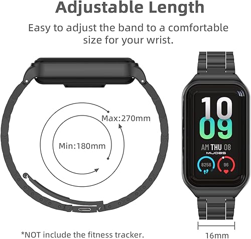 Miniatura 6 de MIJOBS Correa de repuesto de metal para Amazfit Band 7, compatible con Amazfit 7 Fitness Tracker