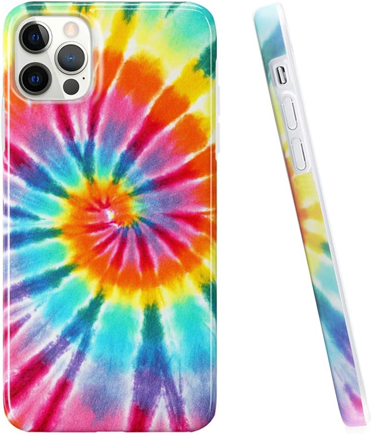 uCOLOR Tie Dye Case Compatible with iPhone 12 Pro Max (6.7") for Girls Design Stylish Matt Hybrid Ultra Slim Soft TPU Protective Case for iPhone 12 Pro Max 6.7" 2020 (Tie Dye)