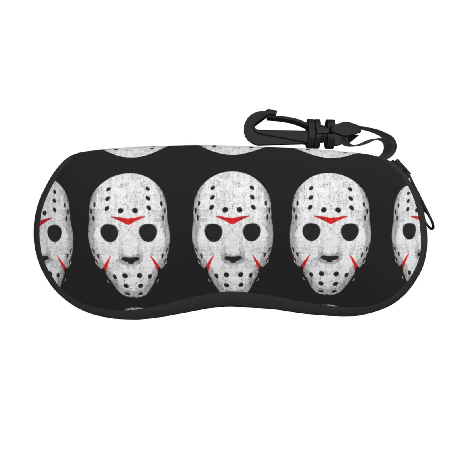 BUULOO Ultra-Light Soft-Shell Horror Skull Glasses Case,Eyeglass Safety Pouch Box With Belt Clip