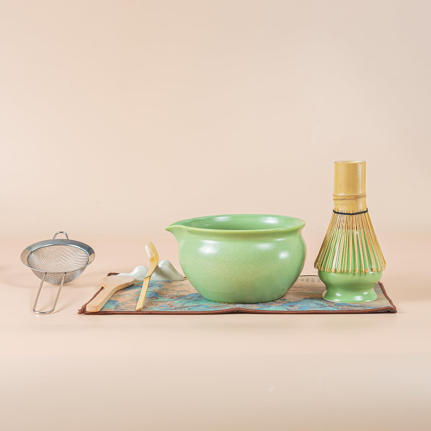 Matcha Kit,7 Pièces Matcha Set,Fouet Matcha,Bol Matcha,Cuillere Matcha,Tamis Matcha,Support Fouet Matcha,Coffret Matcha pour Matcha Accessoire