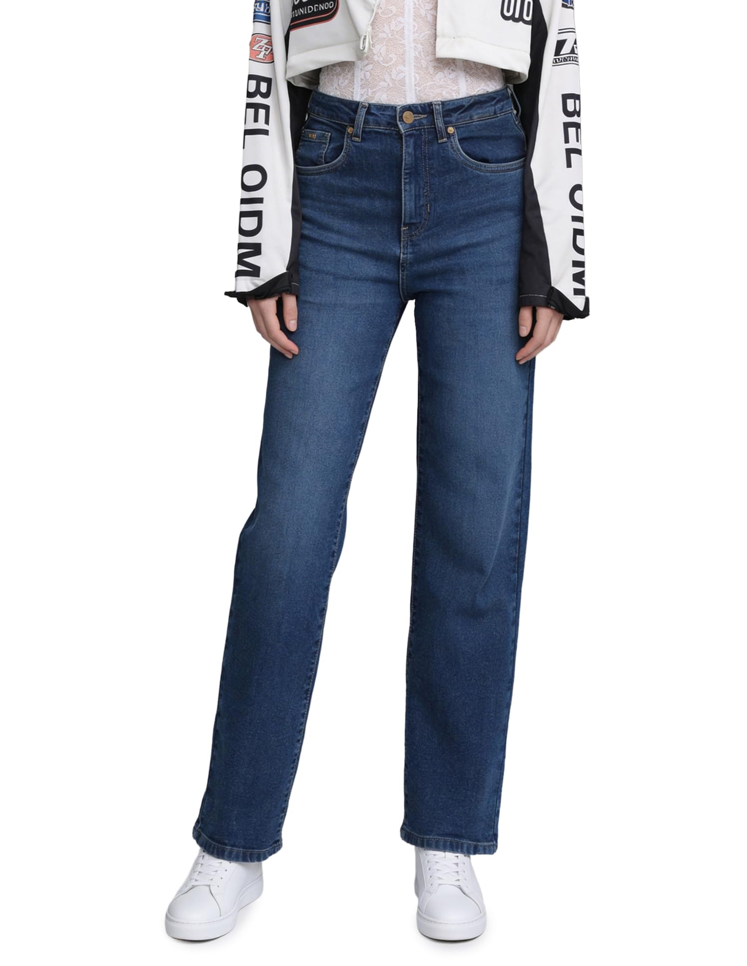 flying machine Women's Straight Fit Jeans| Solid | High Rise | Stretchable | Jeans for Woman-picture-21