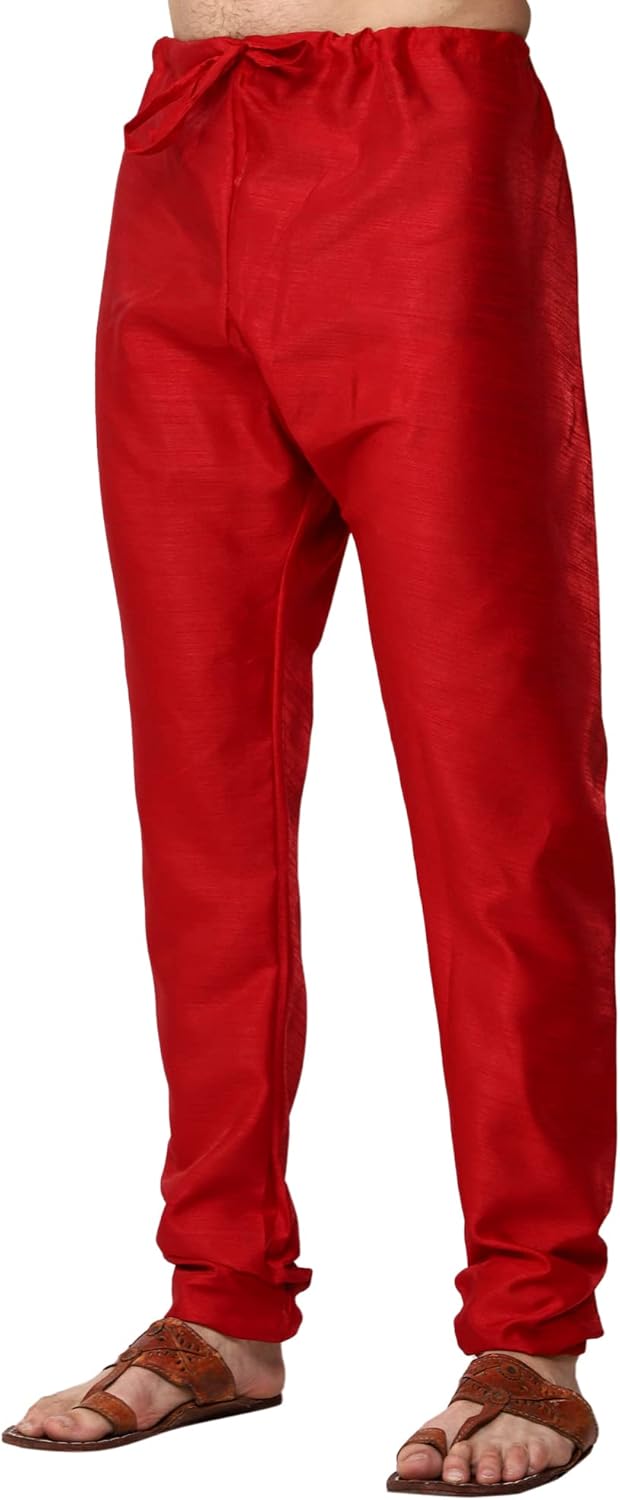 Men's Tunic Art Silk Kurta Pajama Pyjama Set Wedding Indian Clothing Casual Party Dress Gifts Items - Image 7