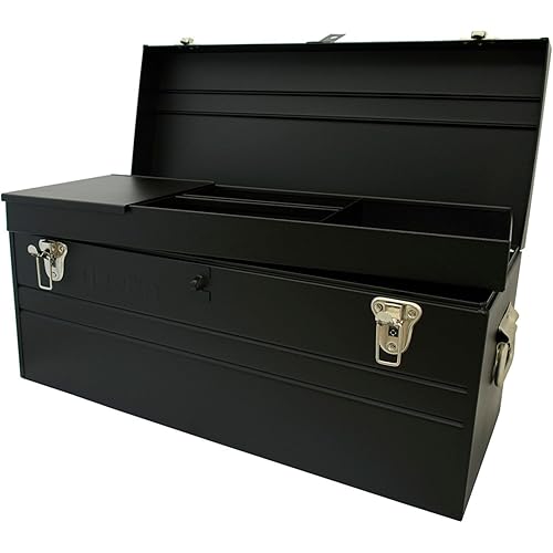 URREA Tool Box - 24" x 10" x 11" Heavy-Duty Mobile Tool Carrier with 20 Gauge Steel & Removable Tray - D8C20