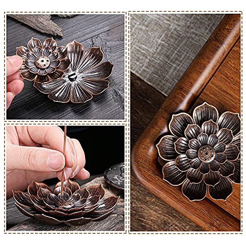 4 PCS Brass Lotus Incense Burner,Lotus Sticks Incense Burner,Brass Lotus Incense Sticks Holder for Home Fragrance Accessories,Yoga Hall,Aromatherapy Ornament - Thumbnail 6