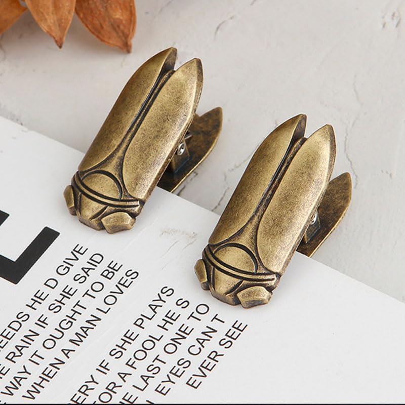 2PC Metal Cicada & Beetle Bookends – Decorative Folding Clips, Artistic Stationery for Home Office Documents Bills Notes image 3
