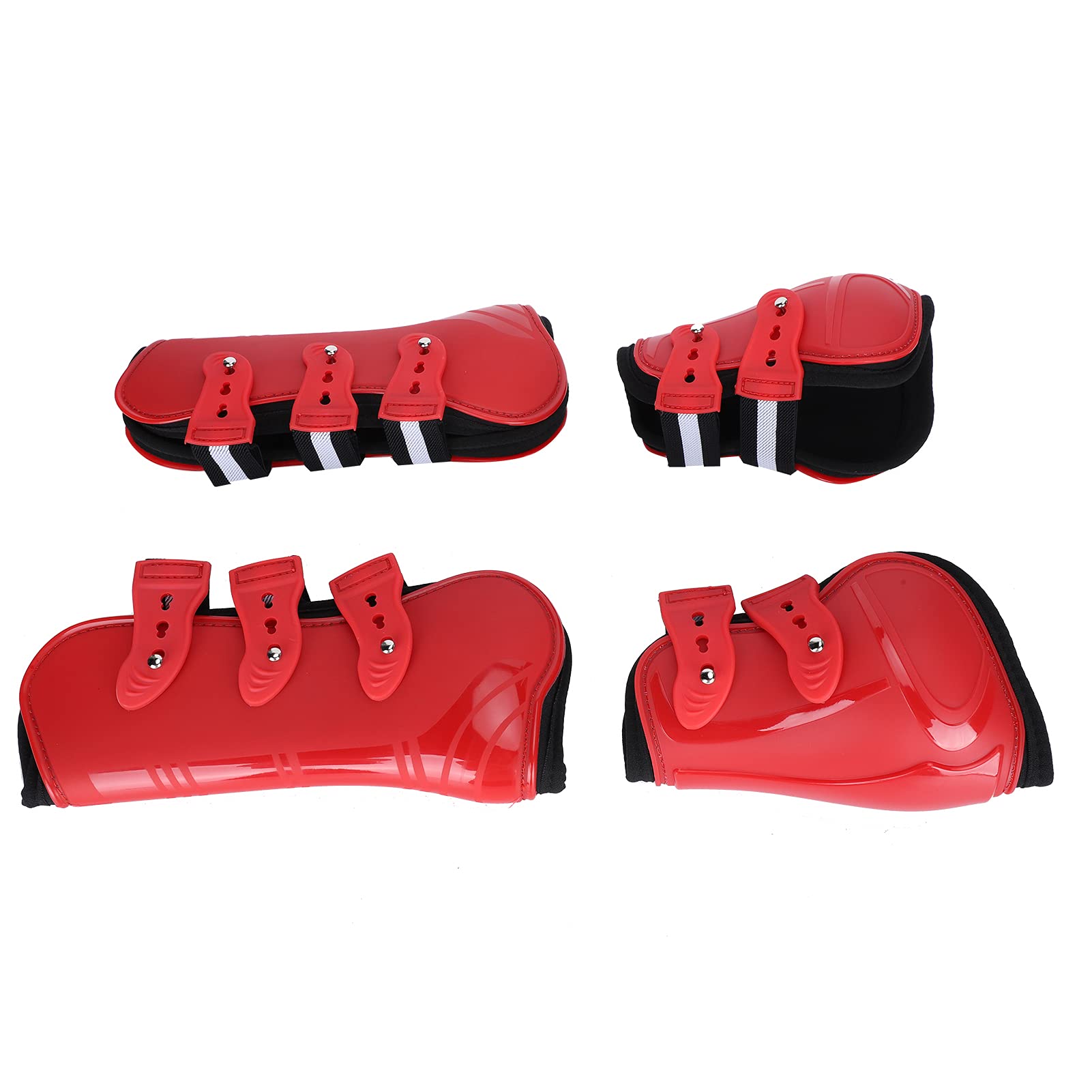 Gambale per Cavallo Ispessito Protezione per Gamba di Cavallo in PU Leggings per Ostacoli con Cinture Resistenti Bottoni Facili da Allacciare Fodera Morbida per (M)