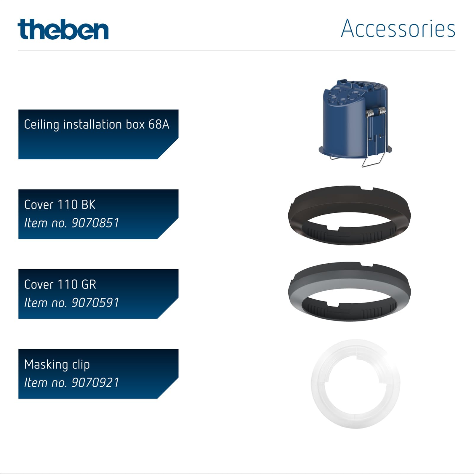 Theben 2080530 theRonda S360 Slave UP WH Detector de Presencia Secondary | empotrado en techo, versiónesclavo para theRonda-Maestro, zona detección redonda 360°, 8 m/50 m², blanco