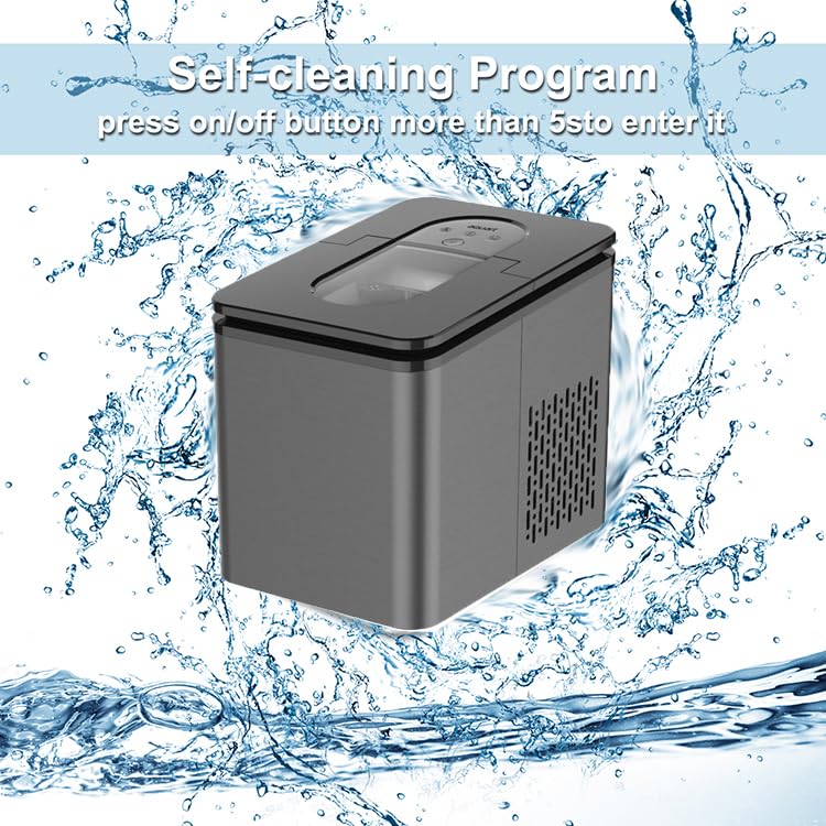 Self-cleaning program: press on/off button more than 5s to enter it, with water splashing effect