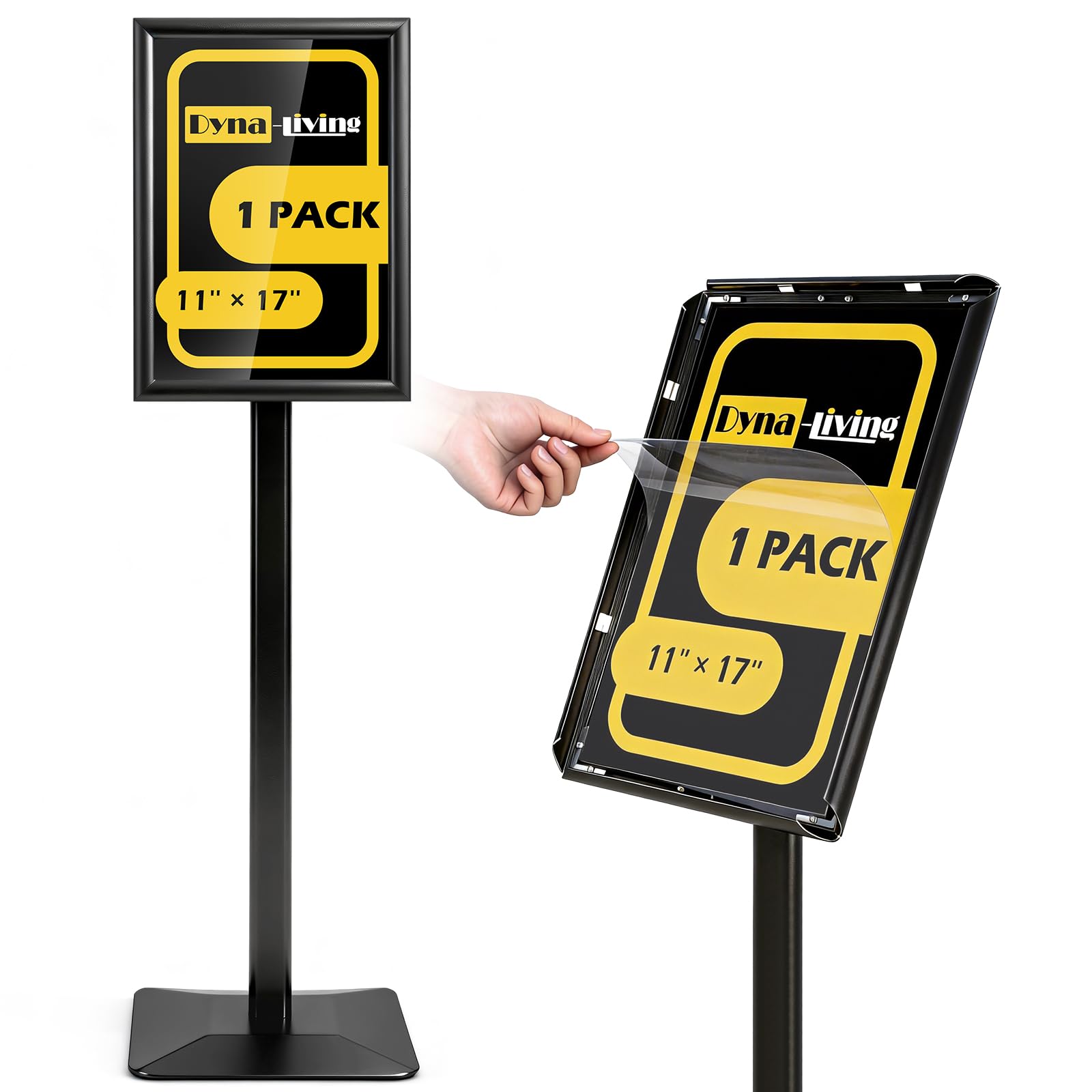 Dyna-Living Sign Holder Stand 11 x 17 Inch Sign Stands for Display, 1 Pack Heavy-duty Pedestal Sign Holder, Adjustable Floor Standing Signs Holders, Poster Holders Stand for A3 Advertising