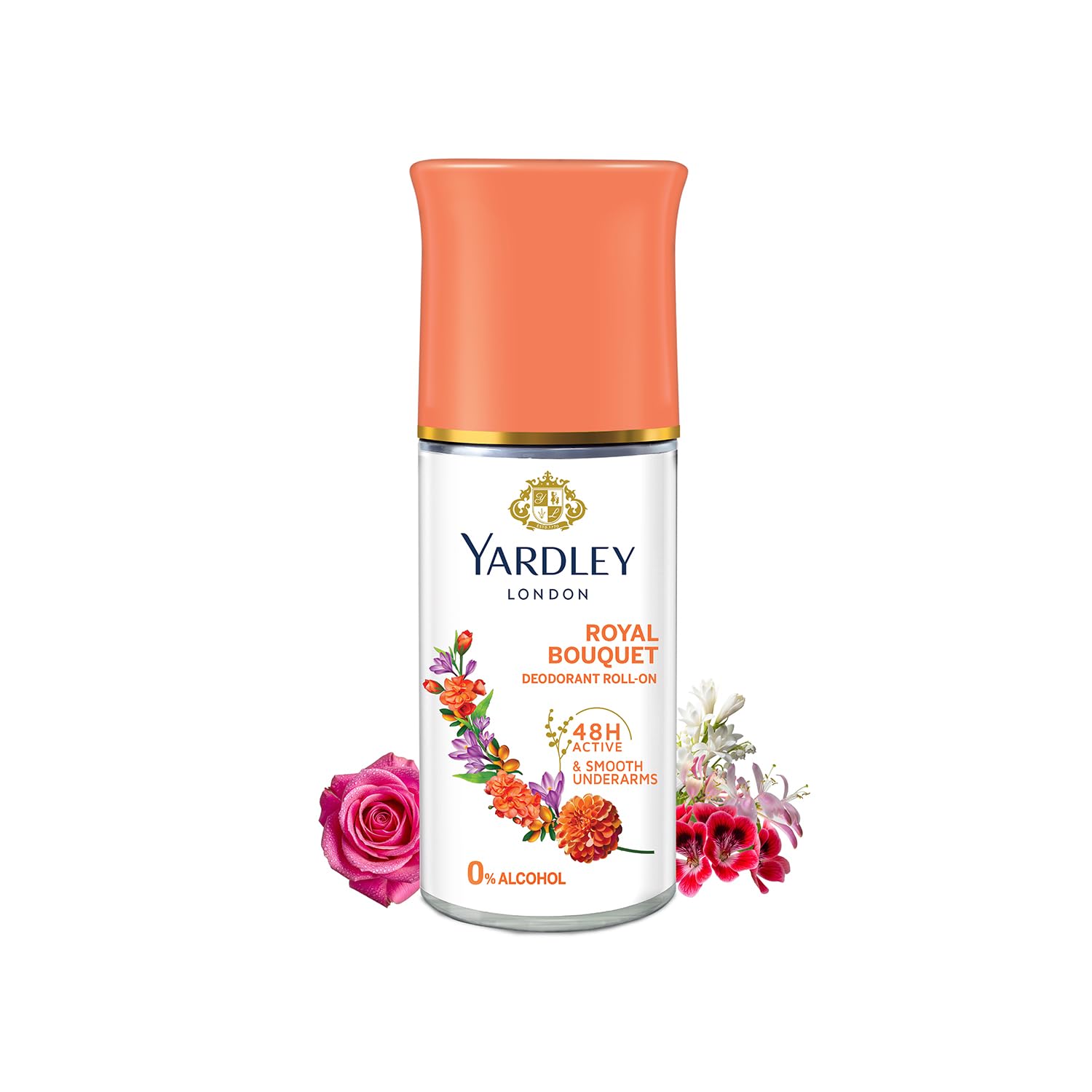 yardley london royal bouquet anti-perspirant deodorant roll-on| body deodorant roll-on for women| 48-hour active sweat protection| alcohol-free | 50ml