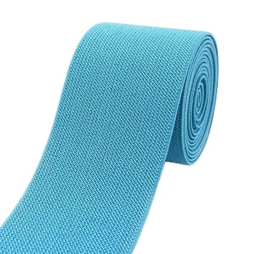VIEPGJ Bande élastique pour pantalons, 1 à 5 m, 60 mm, ruban extensible doux pour la peau, accessoires de couture DIY, bleu lac, 60 mm, 3 mètres