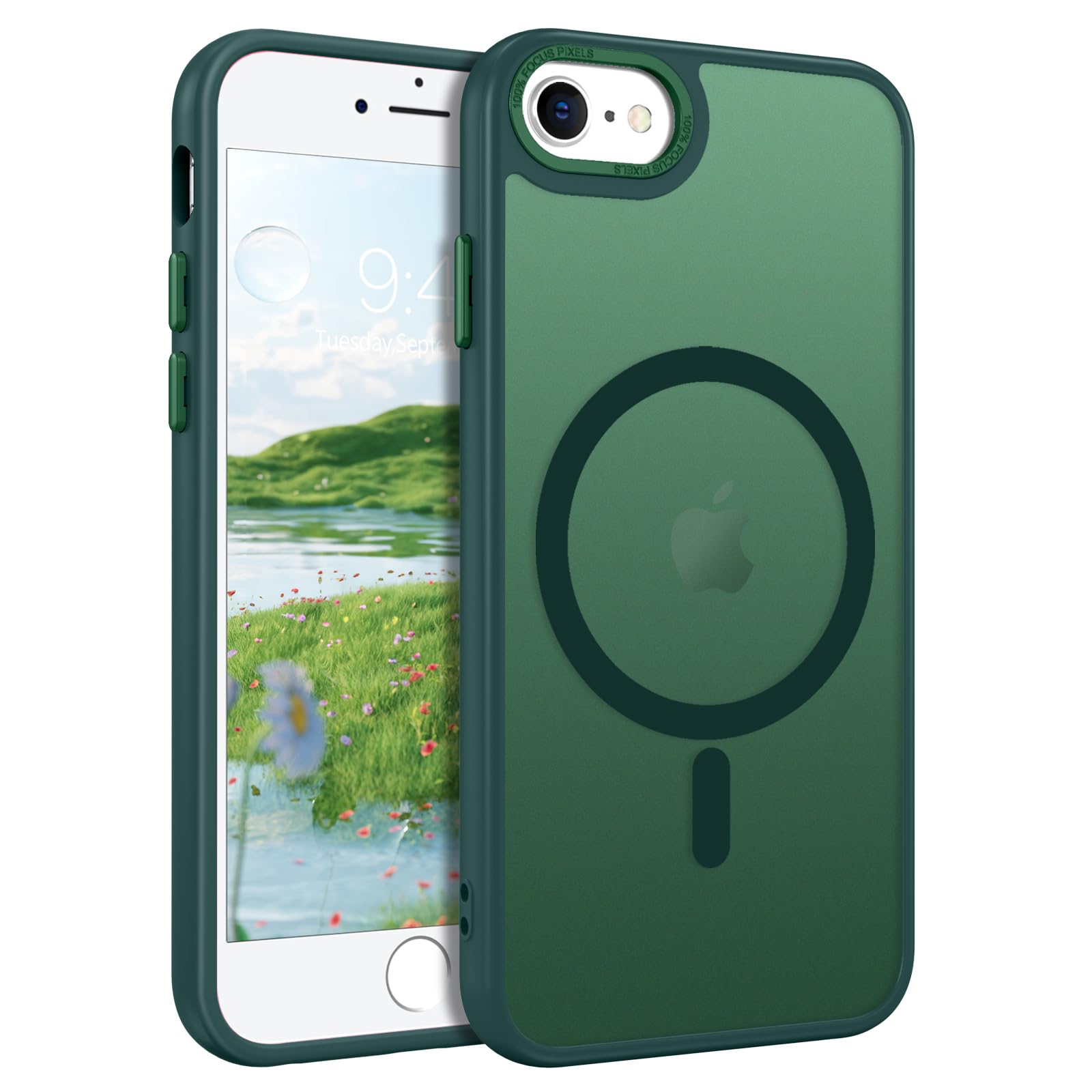 GUAGUA Compatible with iPhone SE 2022/2020 Case, Magnetic Cases for iPhone 6/6S/7/8, Compatible with MagSafe Translucent Matte Skin Feeling Shockproof