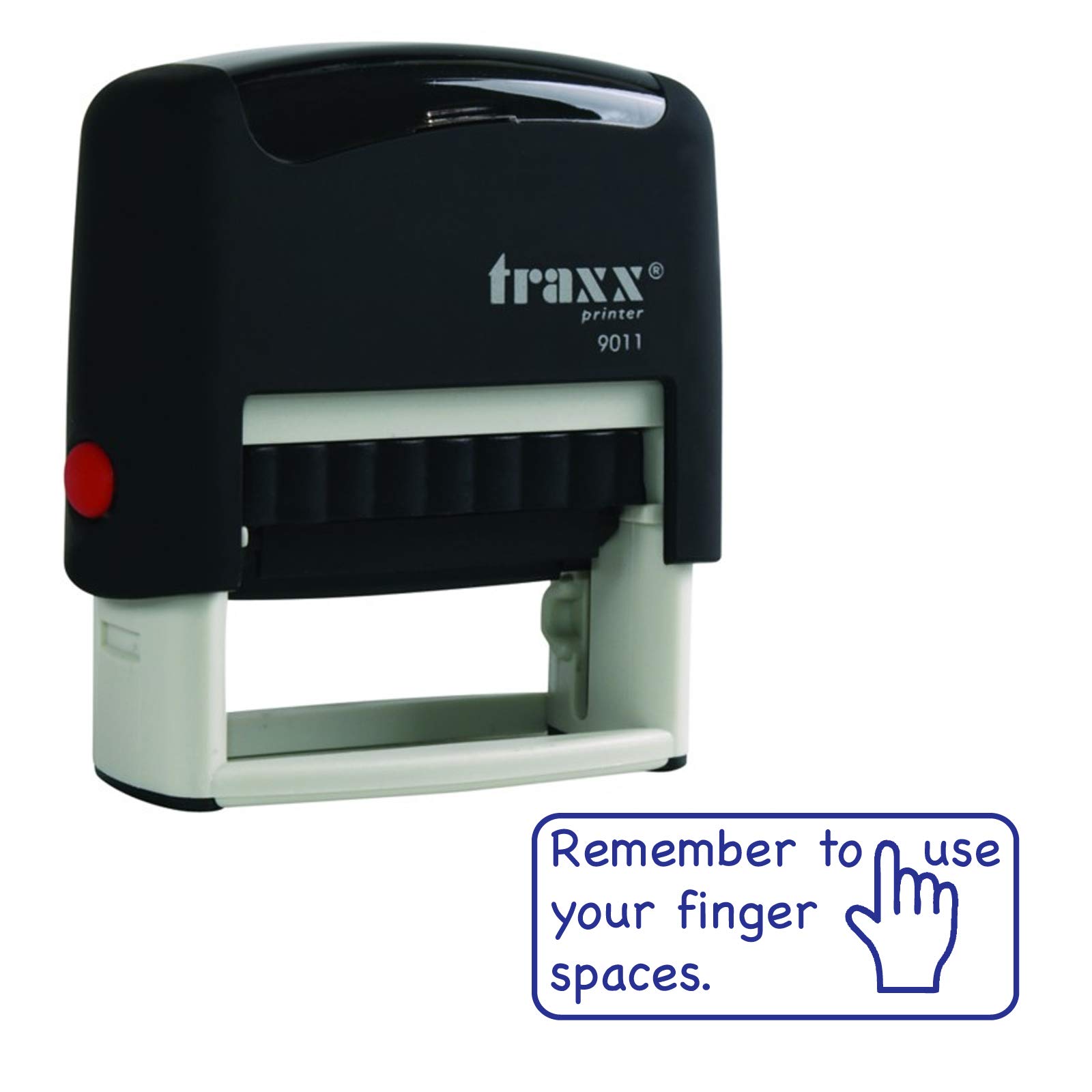 Traxx Remember Finger Spacing Self-Inking Teacher Stamp – Traxx 9011 – Blue