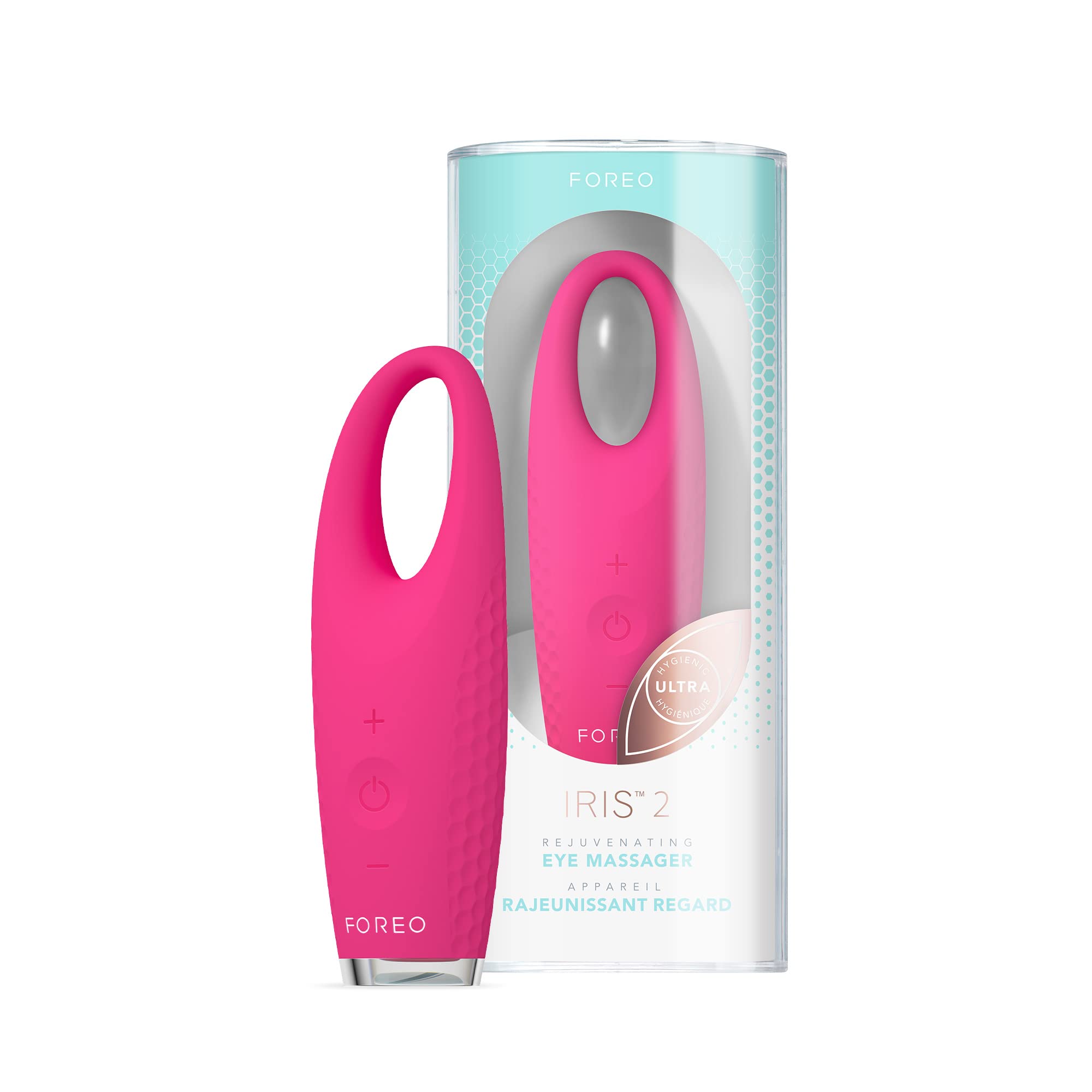 FOREO IRIS 2, massaggiatore per contorno occhi antirughe, Per occhiaie, gonfiore e borse agli occhi, Strumento per linfodrenaggio, Silicone ultraigienico, Garanzia di 2 anni, Fuchsia