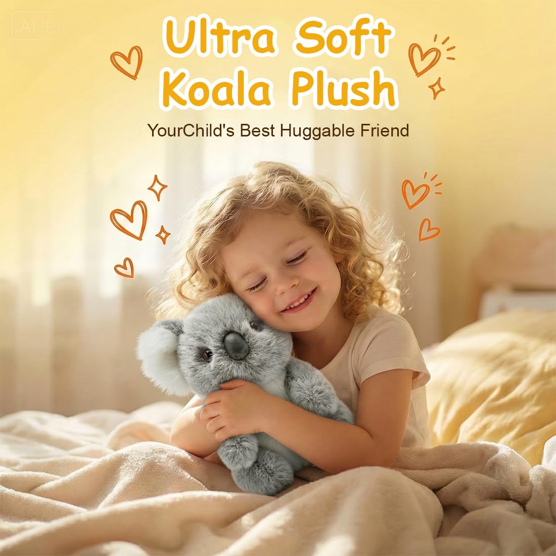 Peluche De Koaly Ultrasuave, Koala Peluche Koala, Ultra-Soft Koa-la Plush, Suave compañero de pelu-che de Koa-la, Juguete de pelu-che para abrazar koaly, Simpáticos Koalys Realistas, para niños, 14cm — view 2