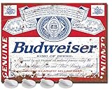 Budweiser Plaque de bar en métal – Fixations incluses – Accessoires de bar pour la maison, le pub ou l'extérieur, le jardin, le pub – Plaque murale pour homme – Idées cadeaux – Panneaux de bière avec