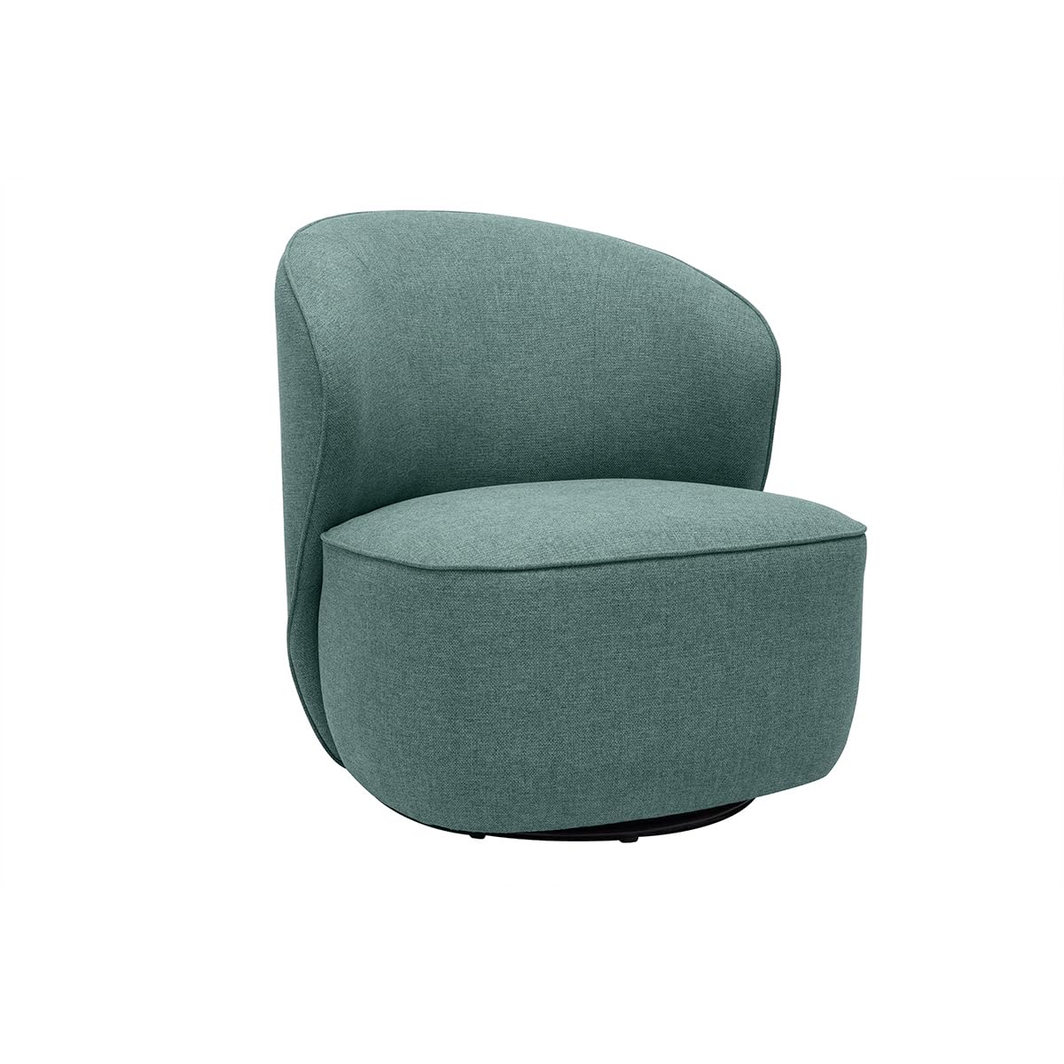 Miliboo Fauteuil Design pivotant en Tissu Vert de Gris Amber