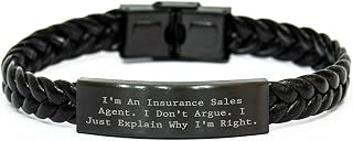 Insurance Sales Agent Superstar Funny Leather Interlaced Wristband Gifts for Insurance Professionals on Valentine's from The Insurance Insider to Their Favorite Policy Partner