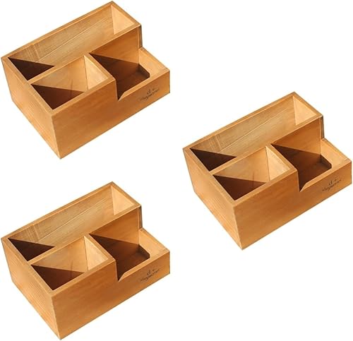 Yardwe 3 Pcs 3 Wood Desk Wooden Trinket Case Decorative Plants Jewelry Dresser Case Ornament Container Wooden Flower Pot Home Plant Container