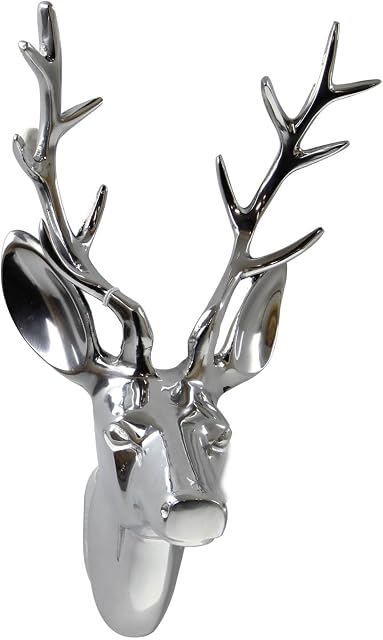 Sifcon Small Stags Head Wall Hanging in Chrome