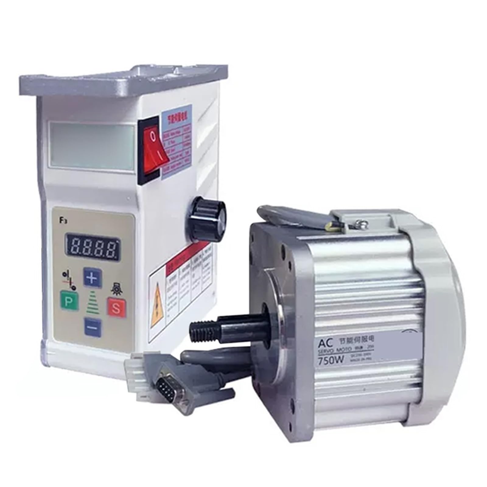 Juego De Control Servomotor Sin Escobillas 750W, Perilla Ajuste Velocidad Para Lijadora Correa, Torno Maquinaria Carpintería,Industrial y bricolaje