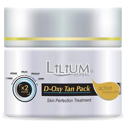 D-OXY Tan Face Pack for Glowing Skin 275g, Natural Tan Removal and Skin Brightening Formula, Unclogs Pores, Improved Texture, Soothing and Calming, Hydration, Suitable for All Skin Types