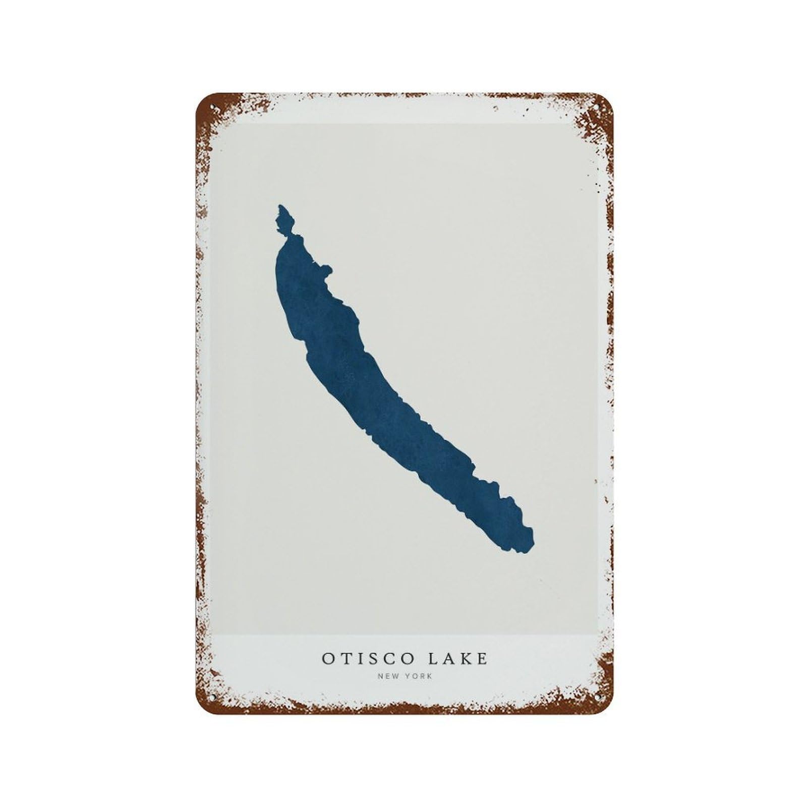 xiaoxiaoshen Otisco Lake Map New York Wall Decor Art Metal Tin Poster Modern Home Decor Art Home Bar Shop Decorations Vintage Sign 30x20cm