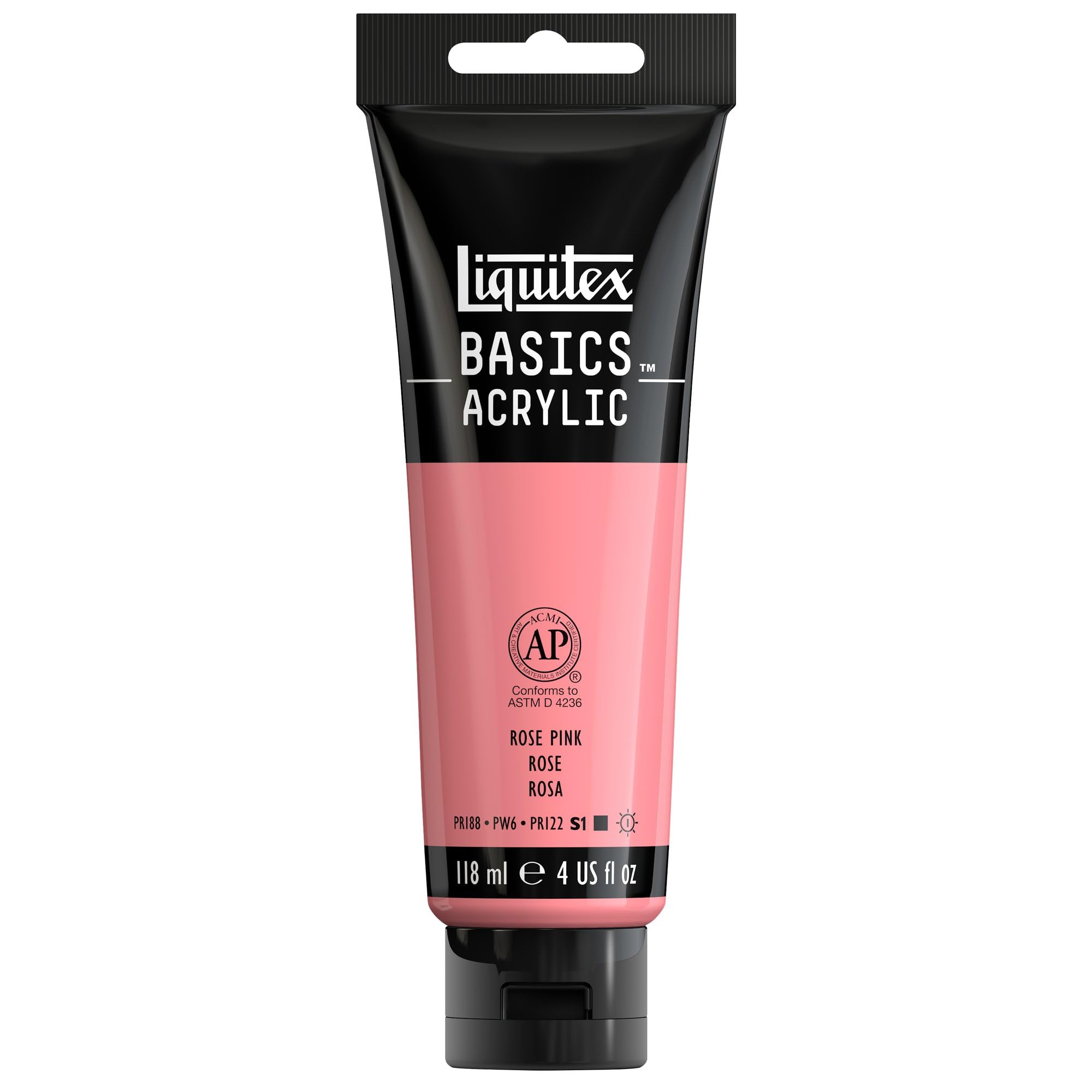 Liquitex BASICS Acrylic Paint, 4-oz tube, Rose Pink