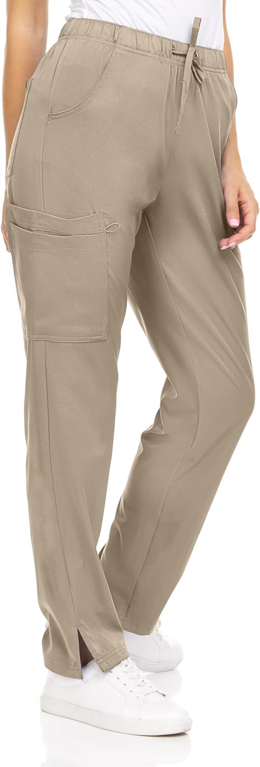MediChic Women's 6-Pocket Scrub Pants – Cargo Straight Leg, 4-Way Stretch, Anti-Wrinkle, Flex Fabric Workwear Uniforms - Image 5