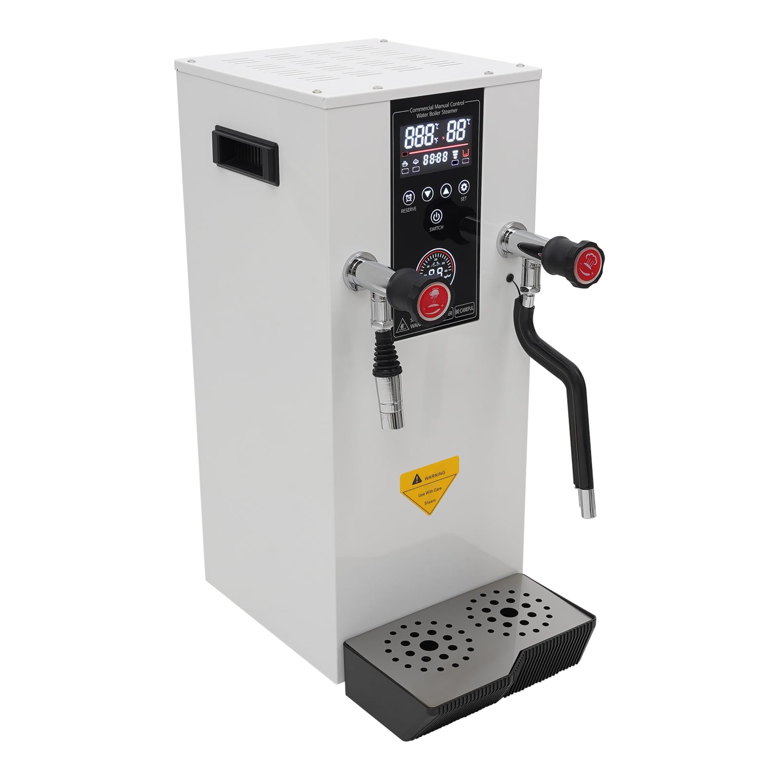 BANLICALI 12L Electric Water Boiler, 3000W Commercial Hot Water Dispenser with Timer & Removable Drip Tray, Water Boiler for 0.1-0.4MPA Water Pressure, for Restaurants Schools 110V (White)