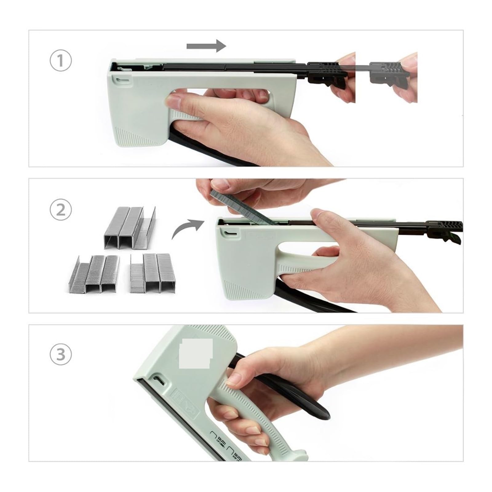 Pistola sparachiodi for uso leggero Pistola for graffette manuale Chiodatrice for mobili Cucitrice in plastica con 800 graffette 6 mm / 8 mm / 10 mm e levapunti