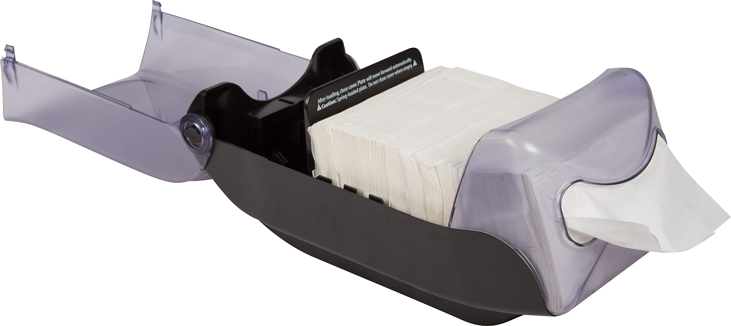 San Jamar h5003cl Venue Countertop Dispensador de servilletas, Interfold, Capacidad de 550 +, 184 mm H x 203 mm W x 400 mm, D, Transparente