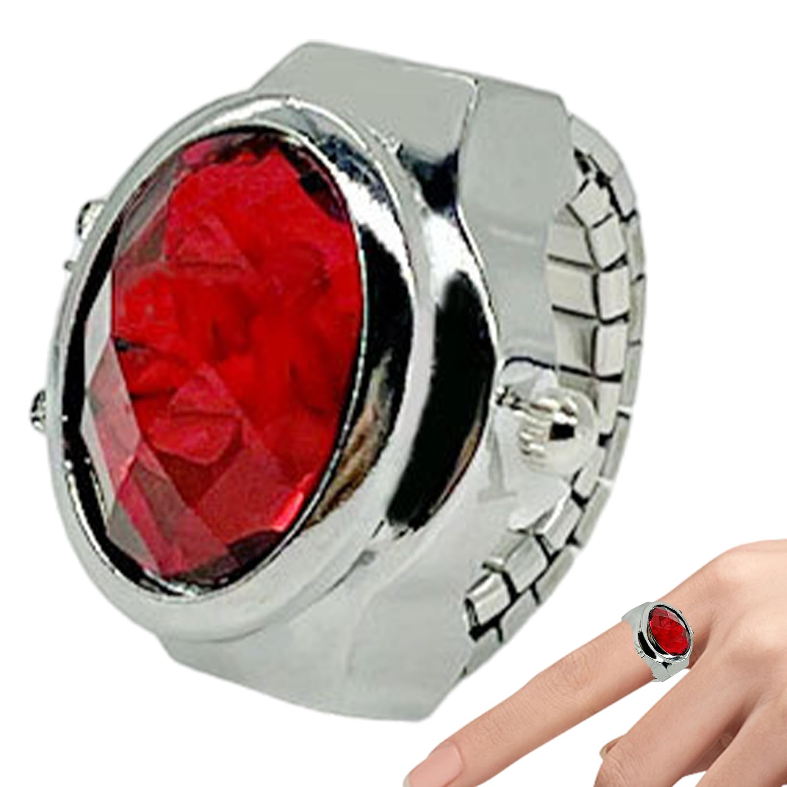Reloj con Anillo para Mujer, Reloj con Anillo para Dedo - Reloj de apilamiento de Movimiento - Reloj de Dedo Vintage Creativo, Relojes de Dedo de joyería Ajustables para Dedo de Mujer