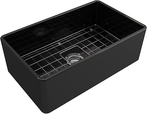 Miniatura 288 de BOCCHI Classico Farmhouse Delantal de arcilla refractaria delantera de 20 pulgadas. Fregadero de cocina de un solo tazón con rejilla inferior Café