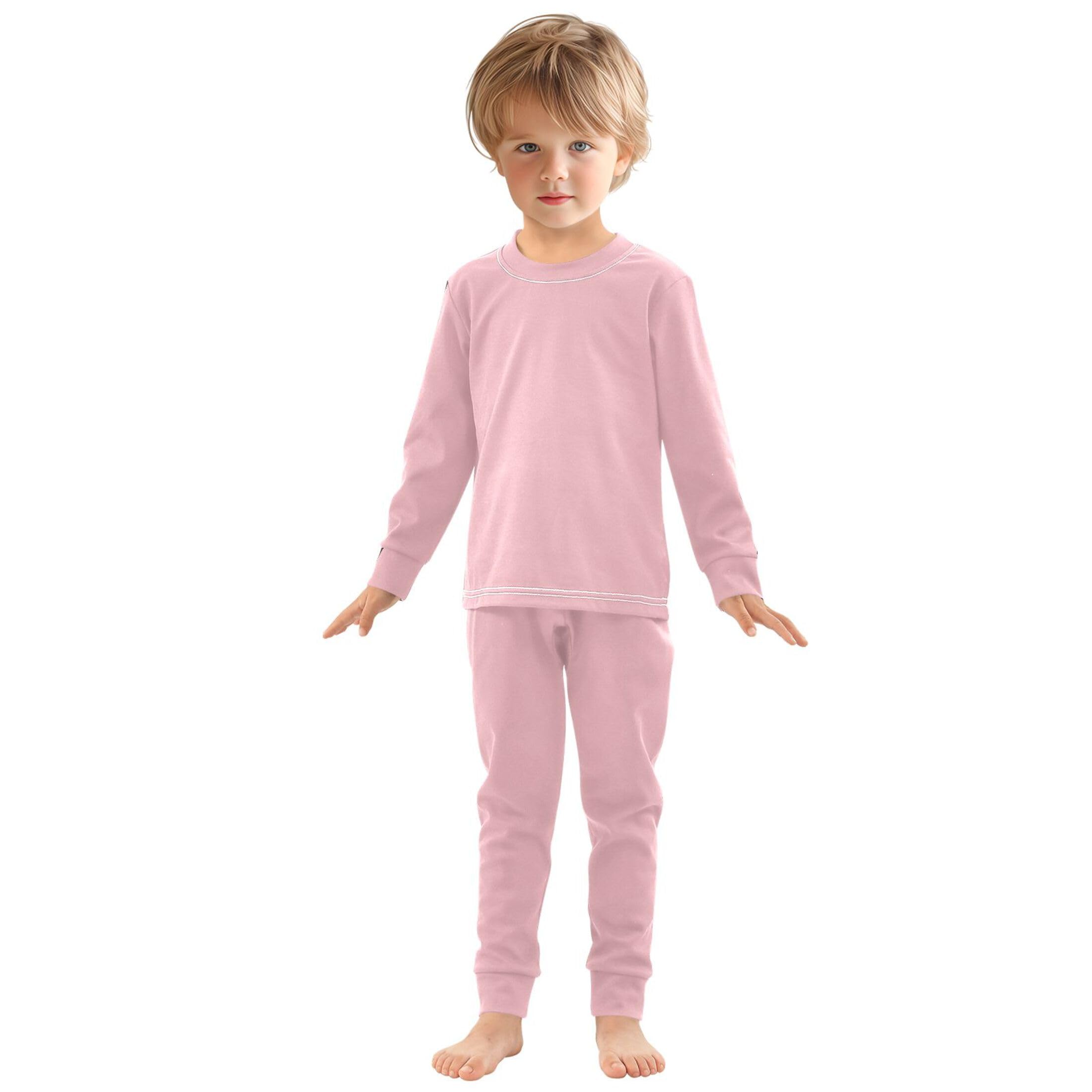 Pink Long Sleeve Pajamas Set Sleepwear Jammies 2pcs Set Pjs Pink 03