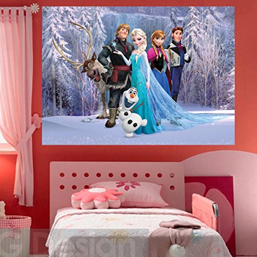 Fototapeten Disney Frozen Fototapeten, 1 Teil, 155 x 110 cm, Vlies Foto, Mehrfarbig - AG Design
