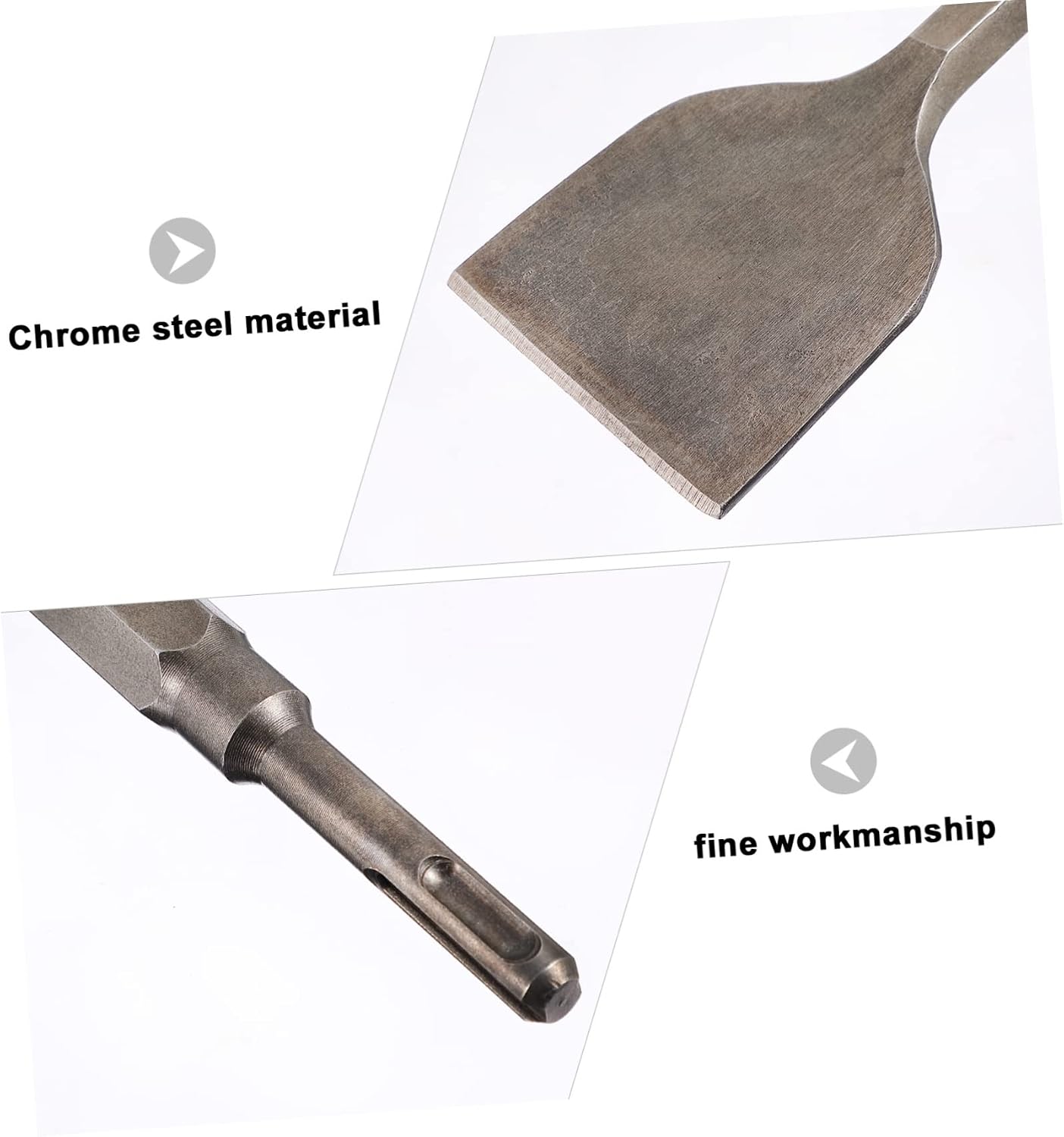 UKCOCO Angled Bent Tile Chisel for Tile Removal and Scraping Durable Masonry Tool Compatible with Impact Drill for Concrete and Removal