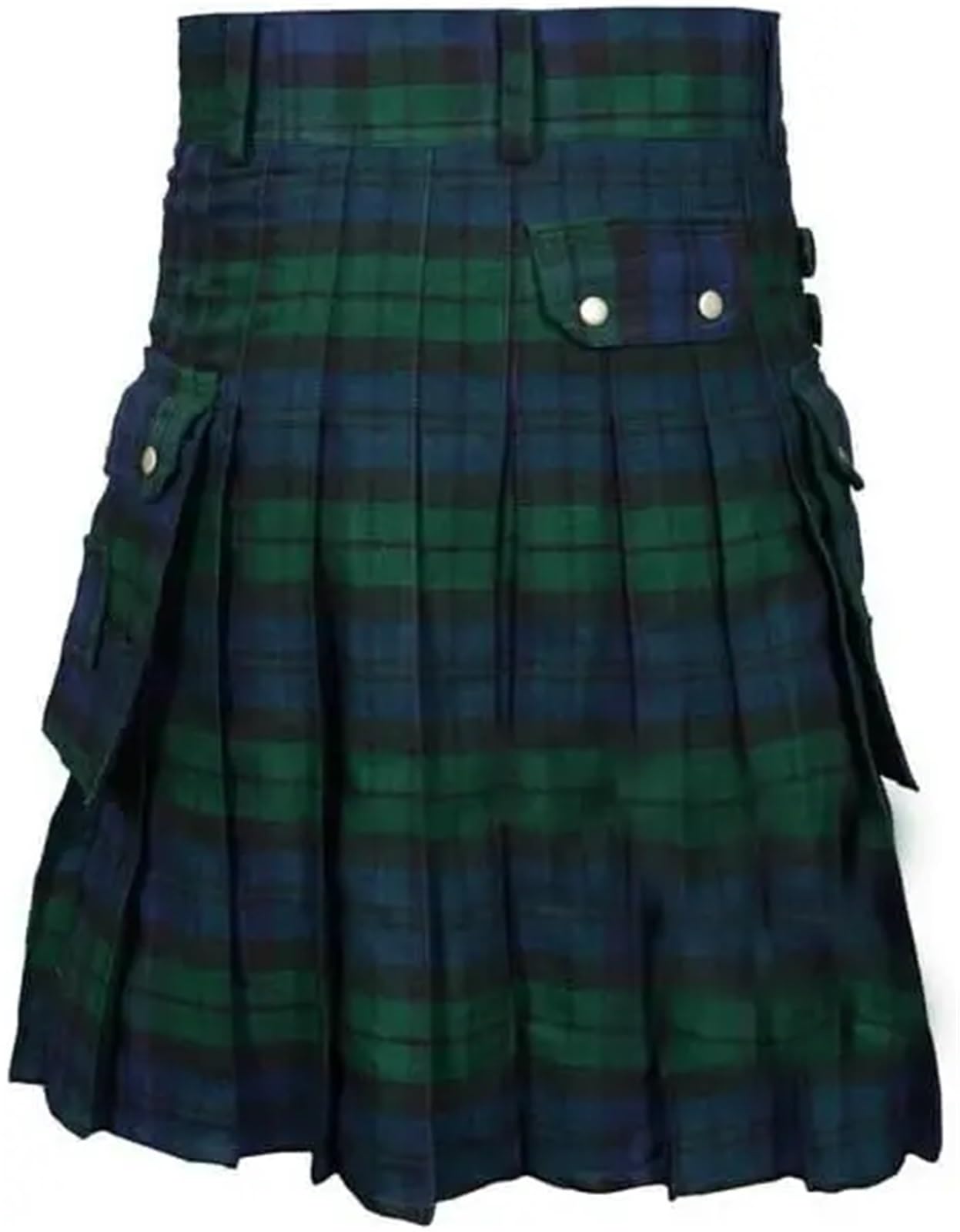 Kilt Scozzese Uomo Kilt utilitari in tartan da uomo scozzese con cinghie e ampie tasche cargo