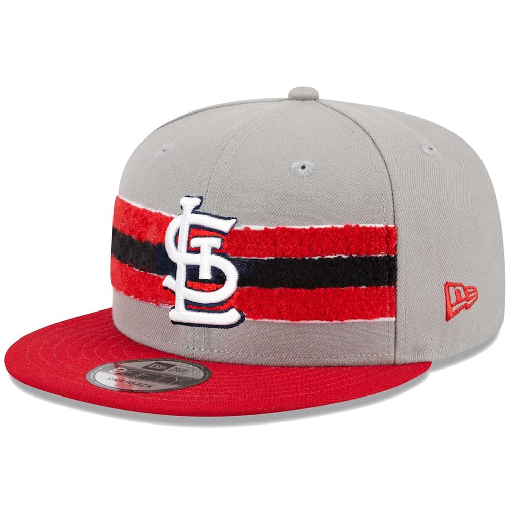 St. Louis Cardinals 9FIFTY Chenille Band Snapback Cap by New Era – Polyester, Grey Red, Model 60370029