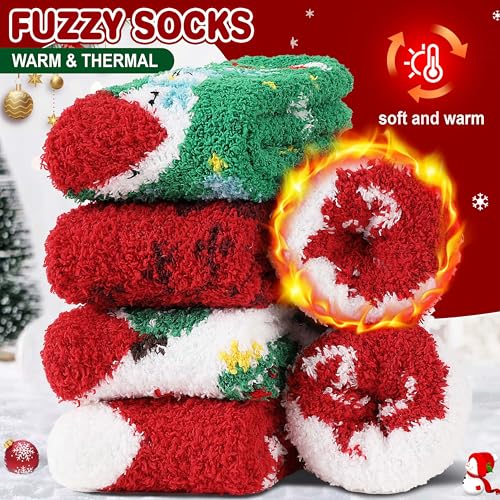 Image of ProEtrade Fuzzy Socks for Women Teen Girls Fluffy Christmas Cozy Slipper Cabin Soft Winter Warm Fleece Socks