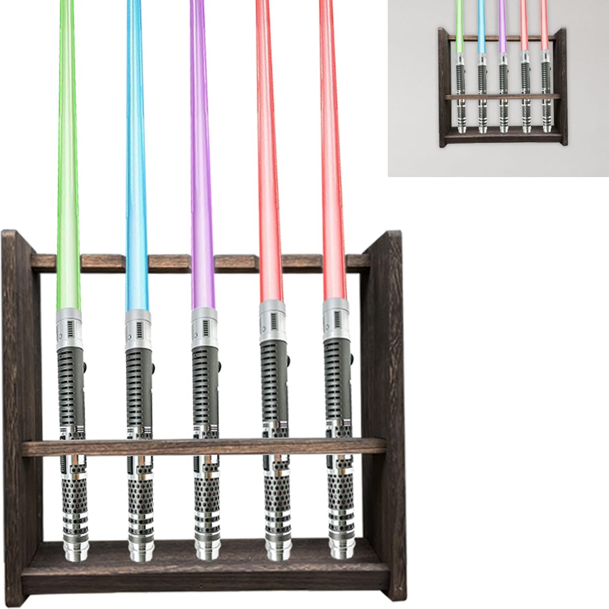 Lightsaber Stand Wooden Light Saber Mount Lightsaber Wall Mount Holder Decorative Stand can Hold 5 Lightsaber