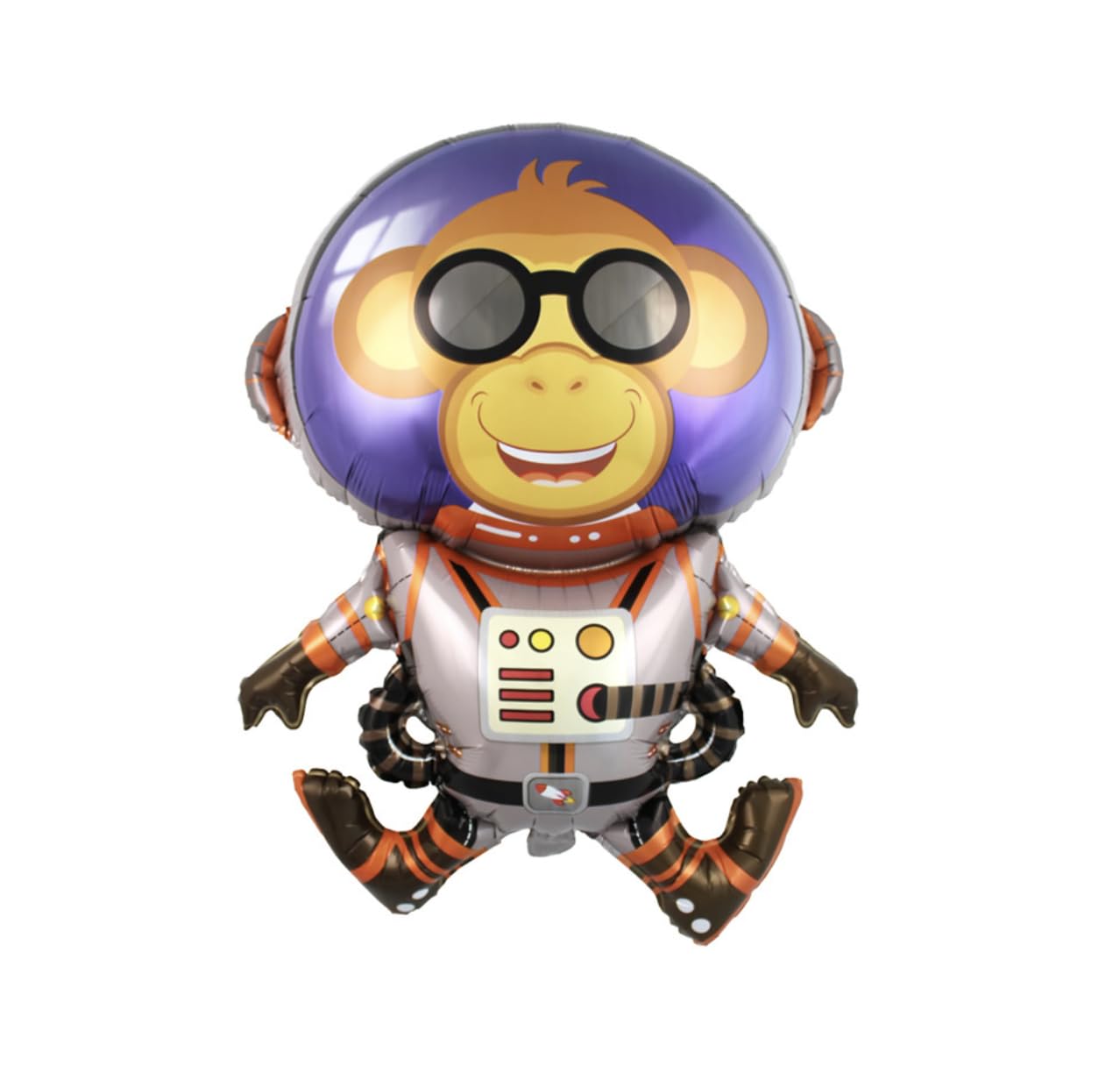 Space Monkey Foil Balloon, 80cm (2 pack), Gold