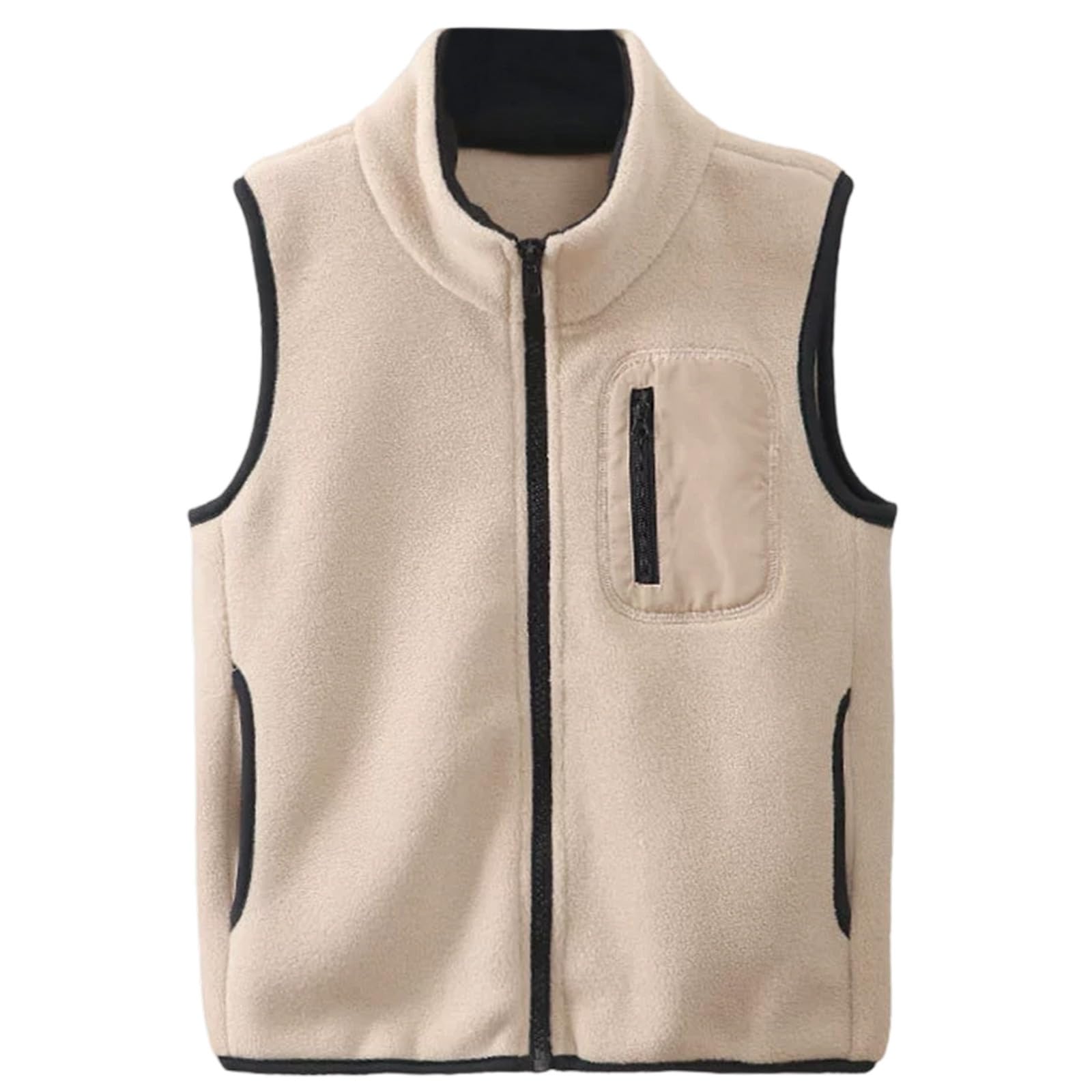 Generisch Garçons Gilet Polaire Enfant Chaud Doublé Sans Manches avec Fermeture Éclair pour Activités de Plein Air